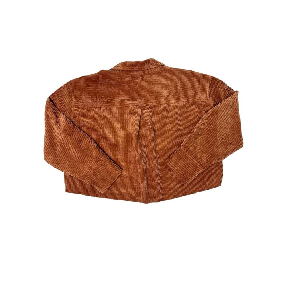 BDG Urban Outfitters Cropped Rodney Corduroy Shacket Rust Orange Patchwork M - Picture 7 of 10